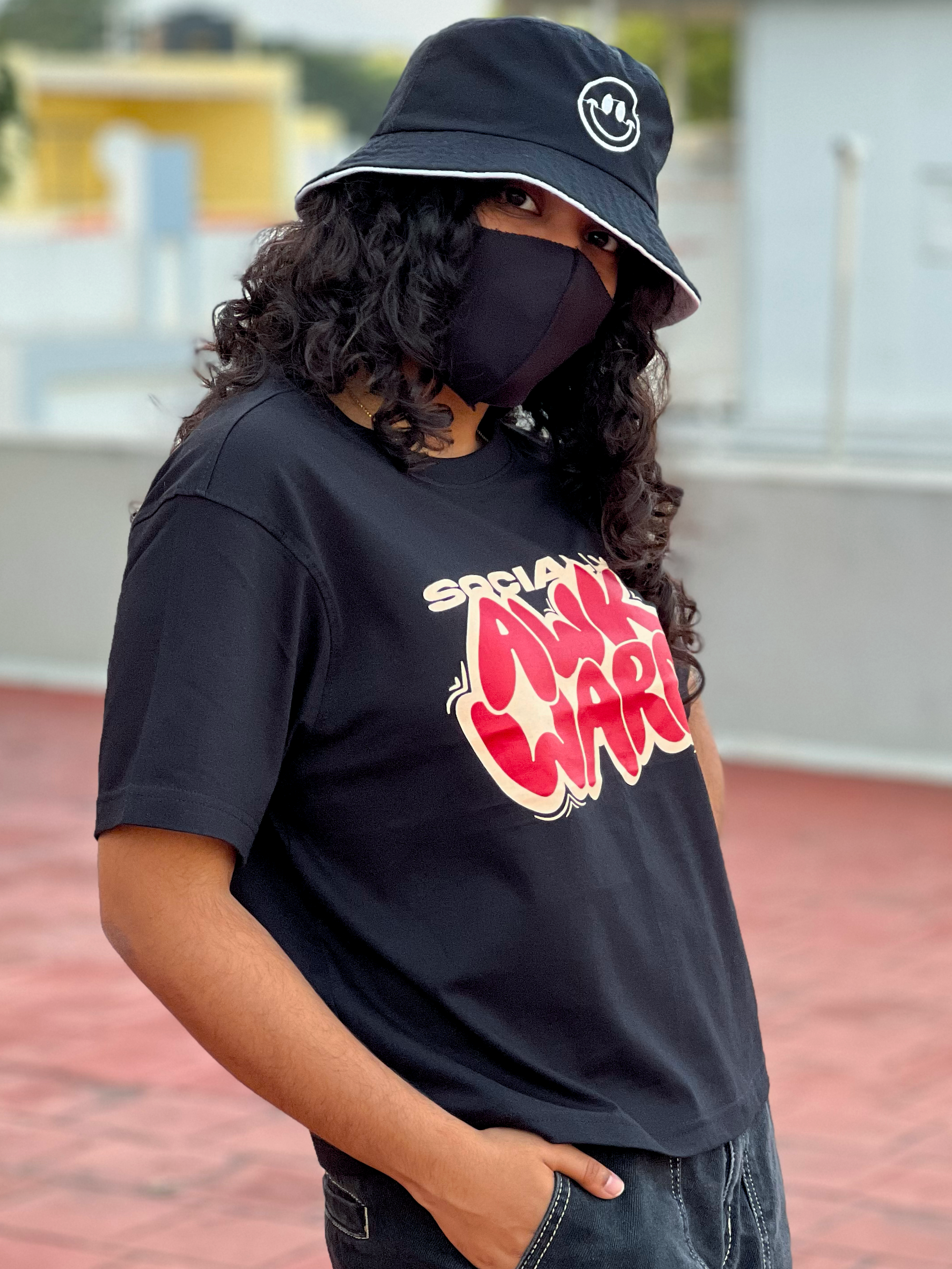 Women's "Social Awkward" Printed Boxy T-Shirt | Available in 2 Colors