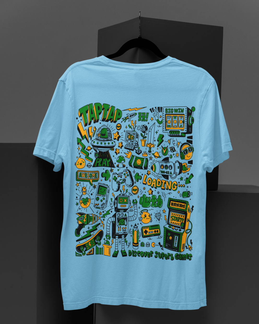Men's "Tap Tap Gaming" Printed Oversized T-shirt | Available in 2 Colors