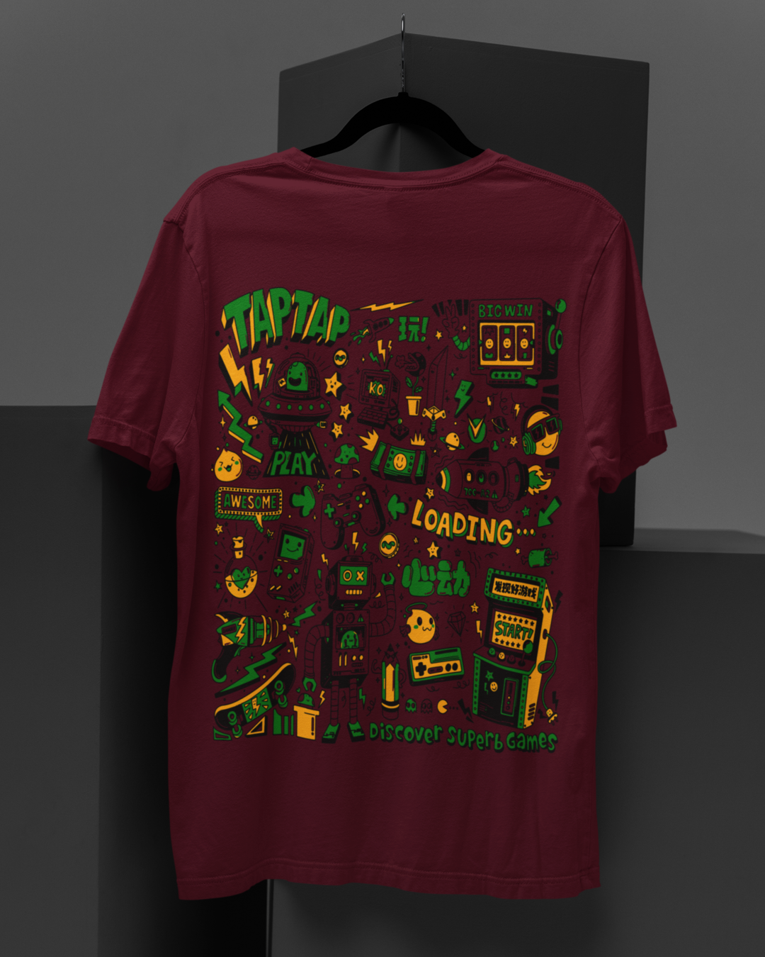 Men's "Tap Tap Gaming" Printed Oversized T-shirt | Available in 2 Colors