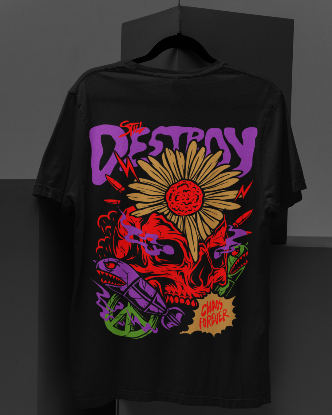 Men's "Chaos" Printed Oversized T-Shirt | Available in 3 Colors