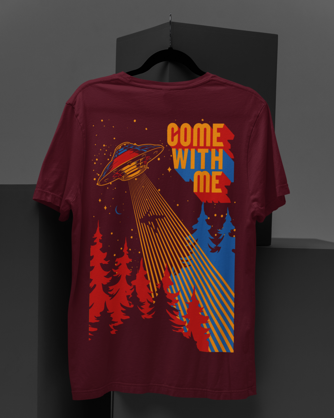 Men's "Come With Me" Printed Oversized T-shirt | Available in 2 Color's