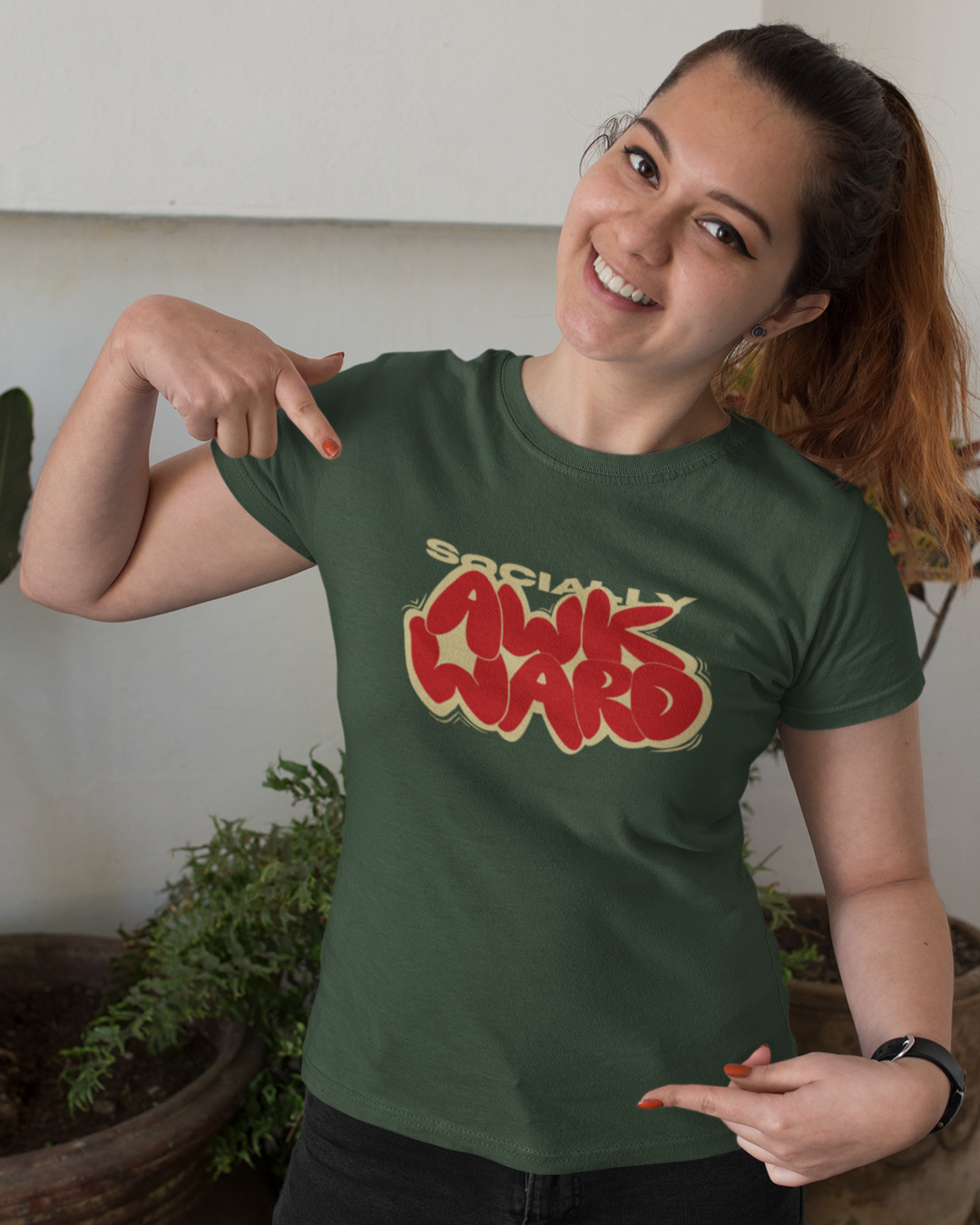 Women's "Social Awkward" Printed T-Shirt | Available in 2 Colors