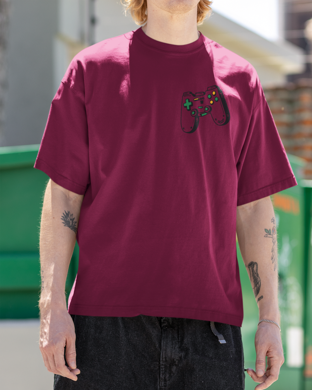 Men's "Tap Tap Gaming" Printed Oversized T-shirt | Available in 2 Colors