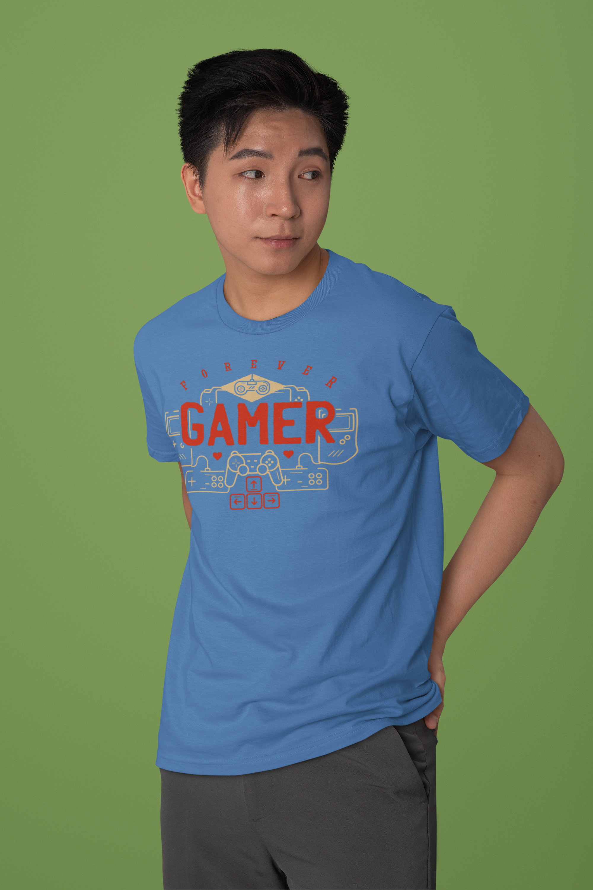 Men’s Regular Fit Cotton T-Shirt| Forever Gamer | The Mirai