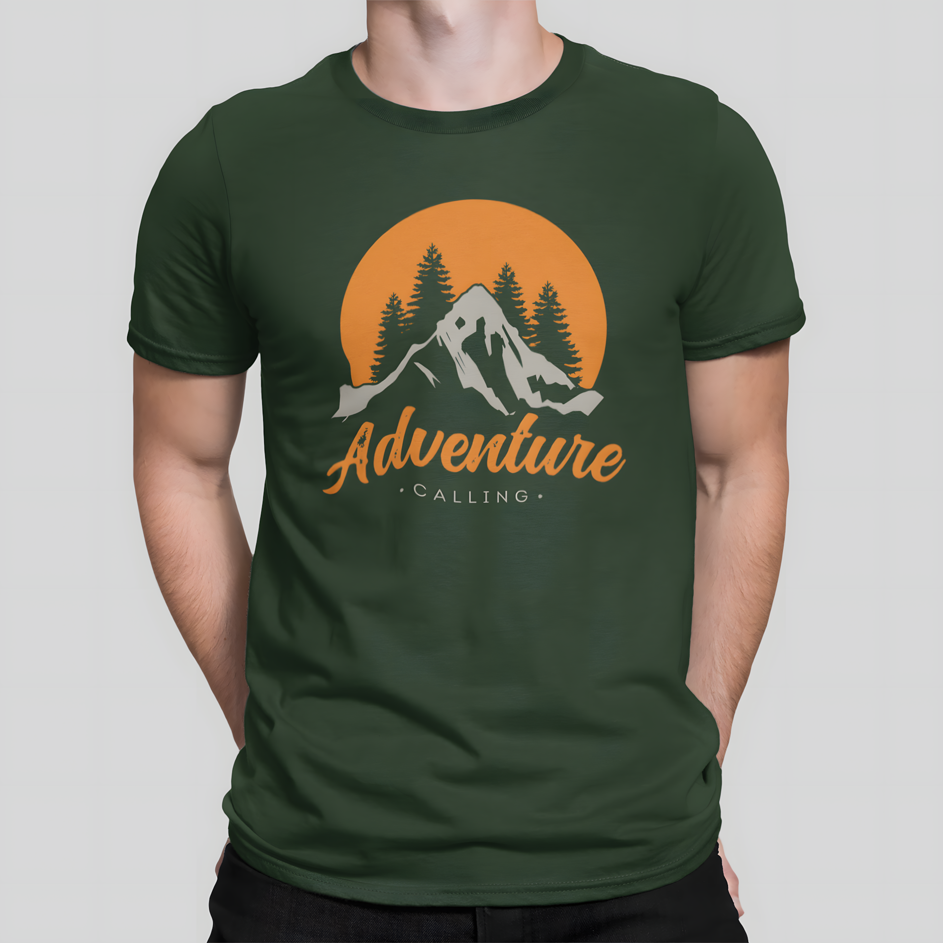 Men’s Regular Fit Cotton T-Shirt|Adventure Calling | The Mirai