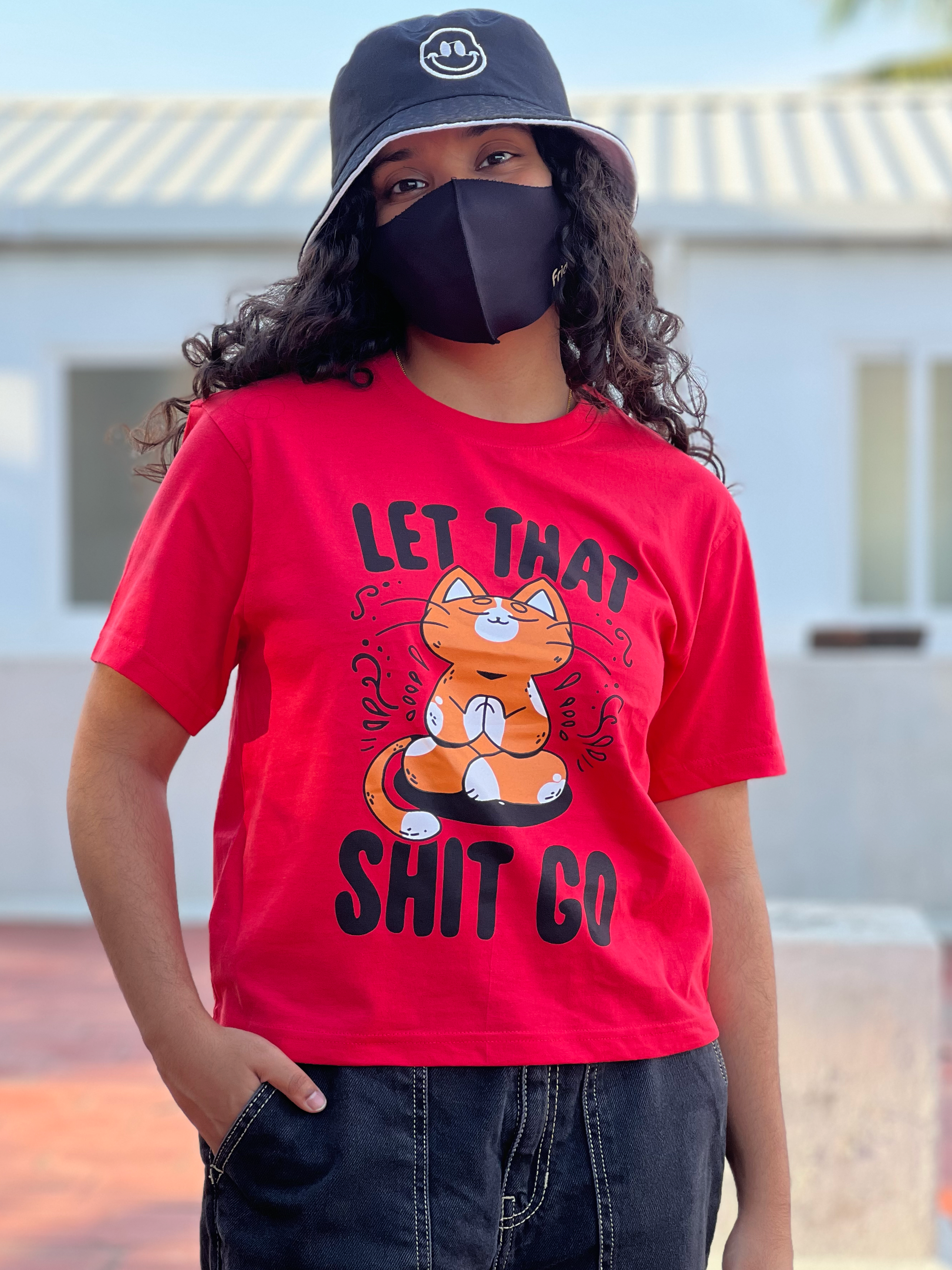 Women's "Let That Shit Go" Printed Boxy T-Shirts | Available in 5 Colors
