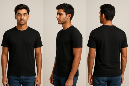 Men's Black Plain T-Shirt
