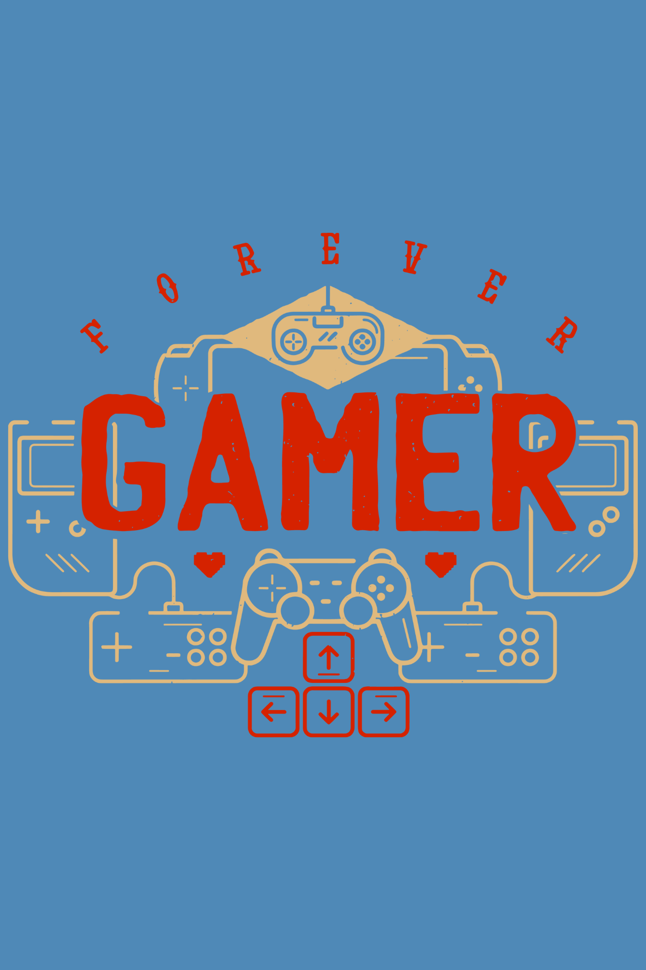 Men’s Regular Fit Cotton T-Shirt| Forever Gamer | The Mirai