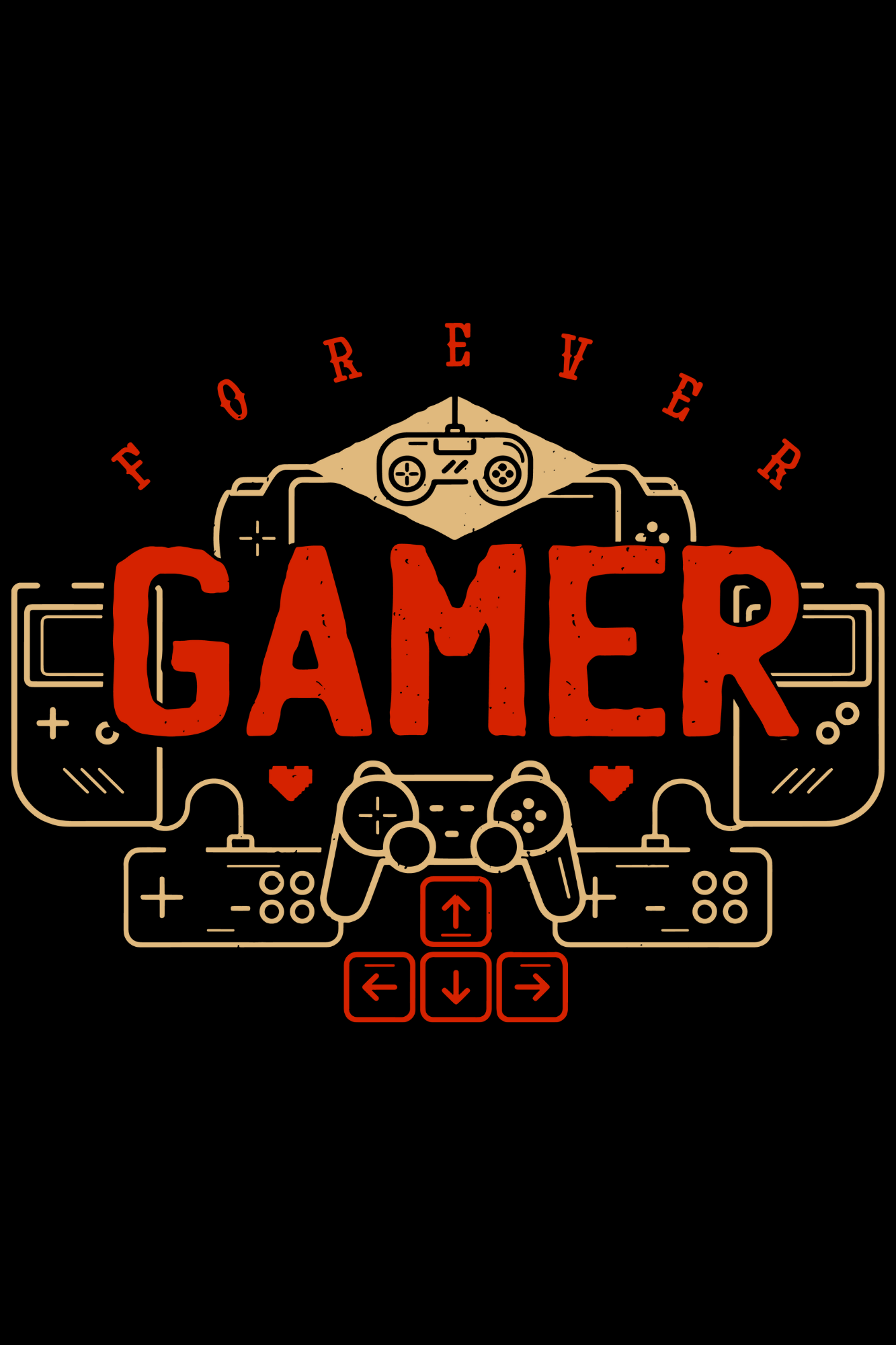 Men’s Regular Fit Cotton T-Shirt| Forever Gamer | The Mirai