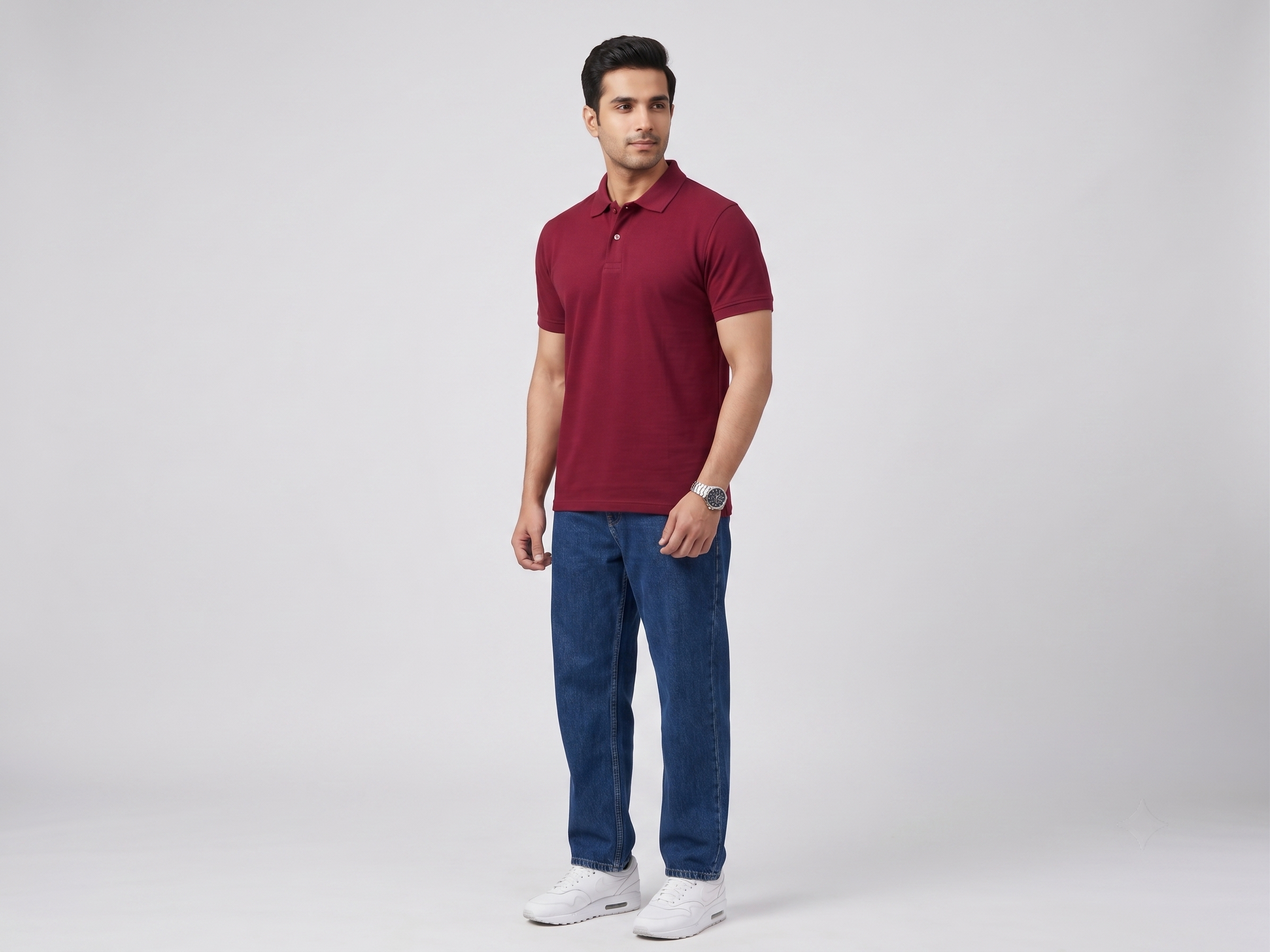 Men's Solid Polo T-Shirt | Maroon | The Mirai