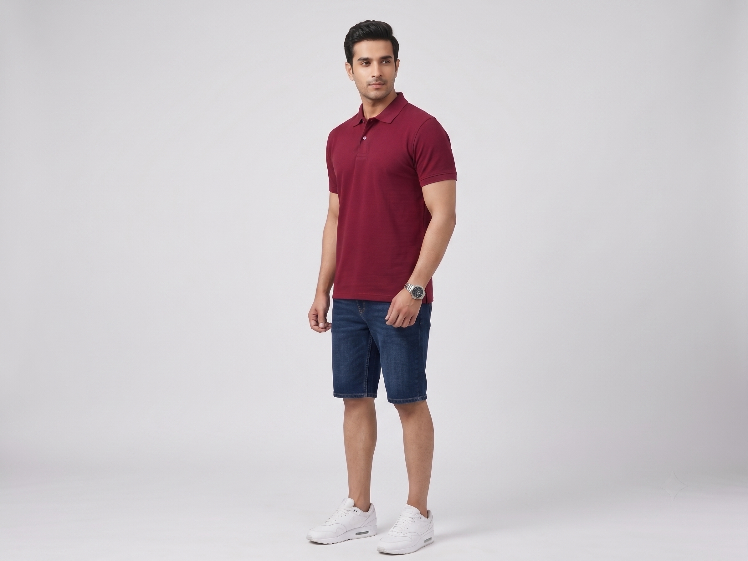 Men's Solid Polo T-Shirt | Maroon | The Mirai