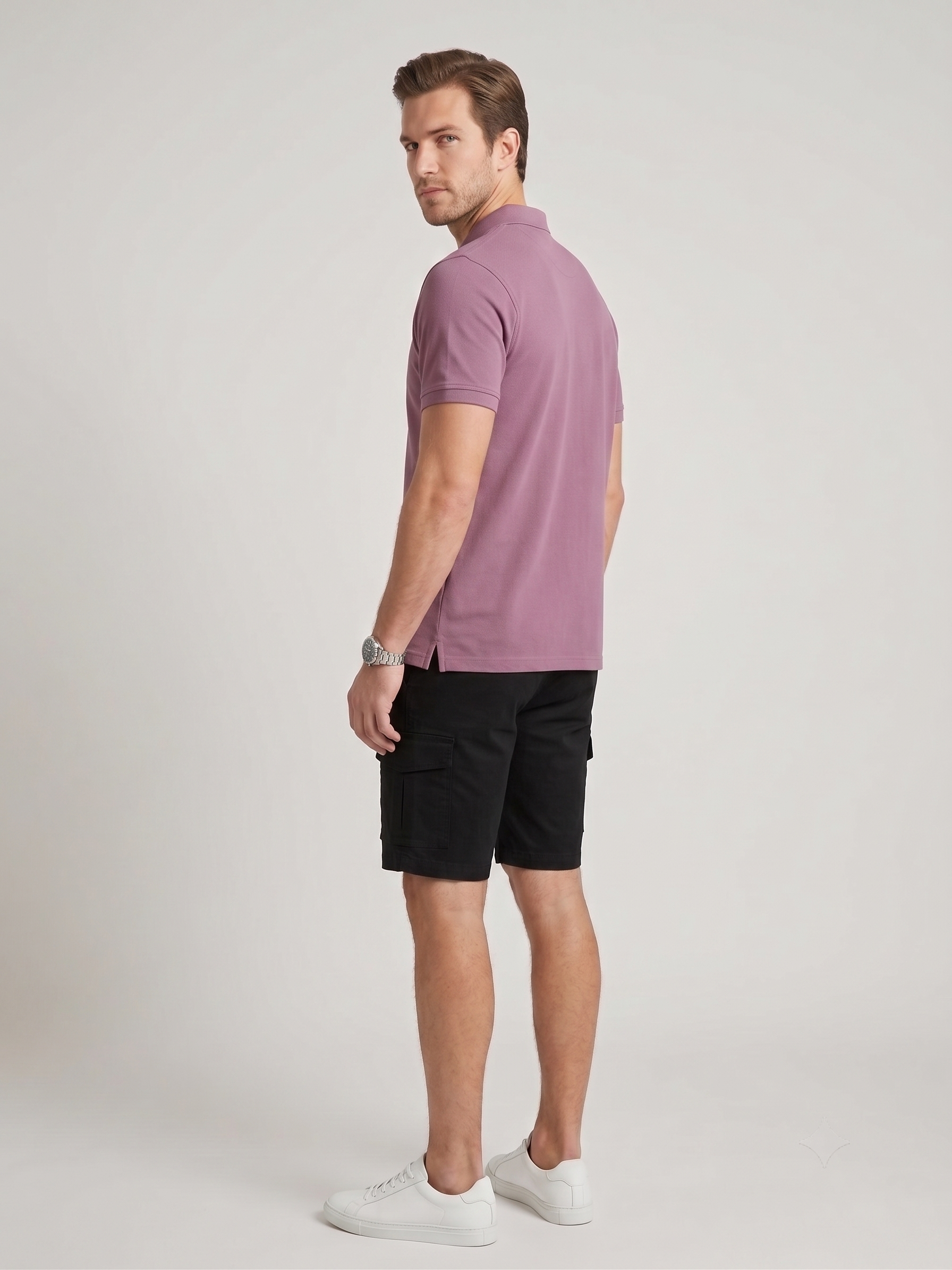 Men's Solid Polo T-Shirt | Dusky Orchid | The Mirai