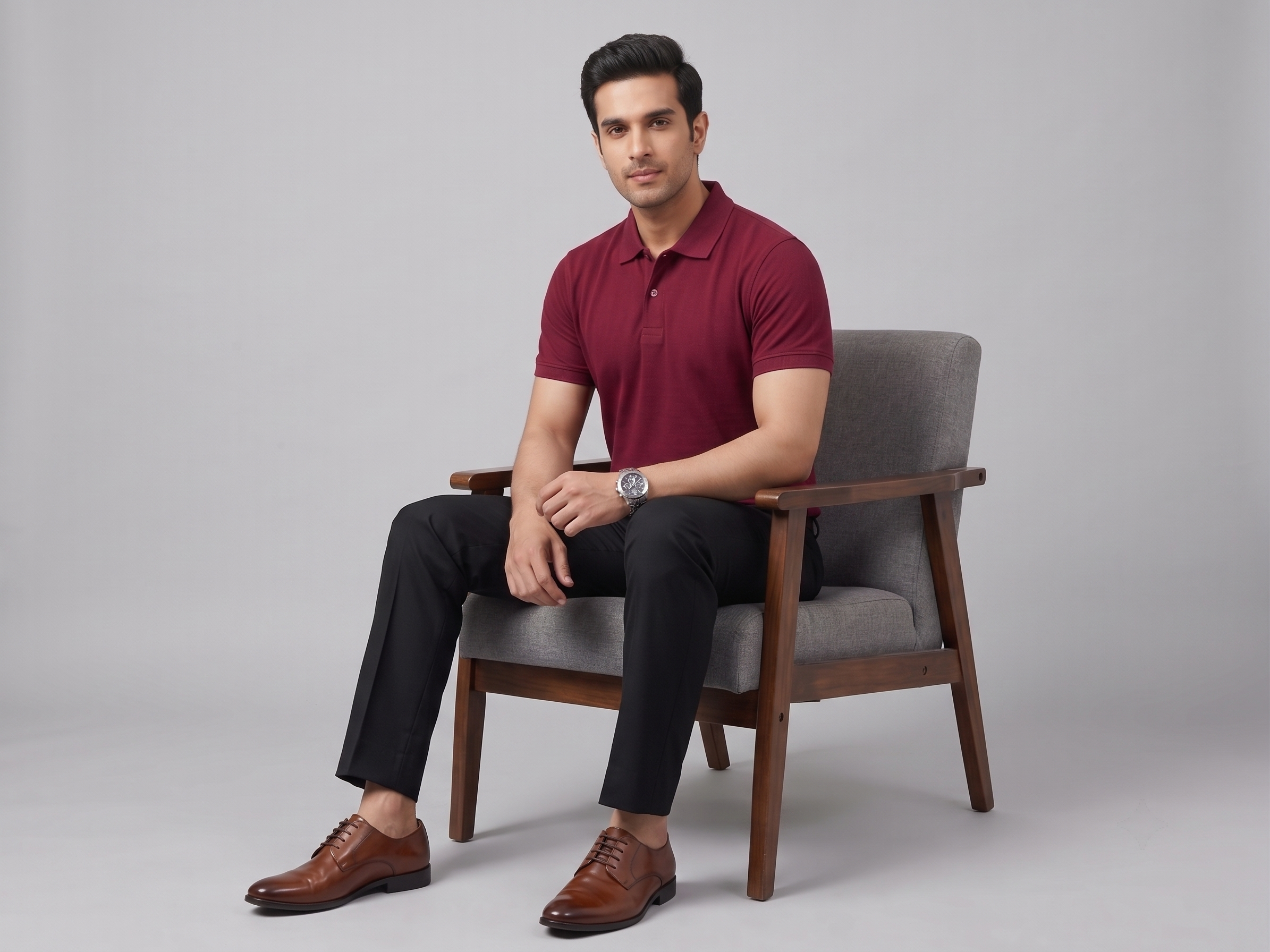 Men's Solid Polo T-Shirt | Maroon | The Mirai
