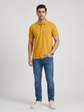 Men's Solid Polo T-Shirt | Mustard | The Mirai