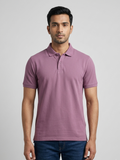 Men's Solid Polo T-Shirt | Dusky Orchid | The Mirai