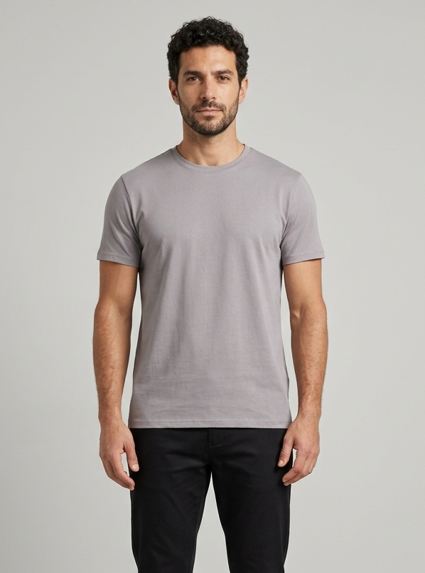 Solid Regular Fit T-Shirt| Opal Grey| The Mirai