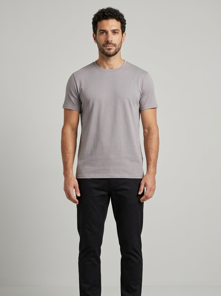 Solid Regular Fit T-Shirt| Opal Grey| The Mirai