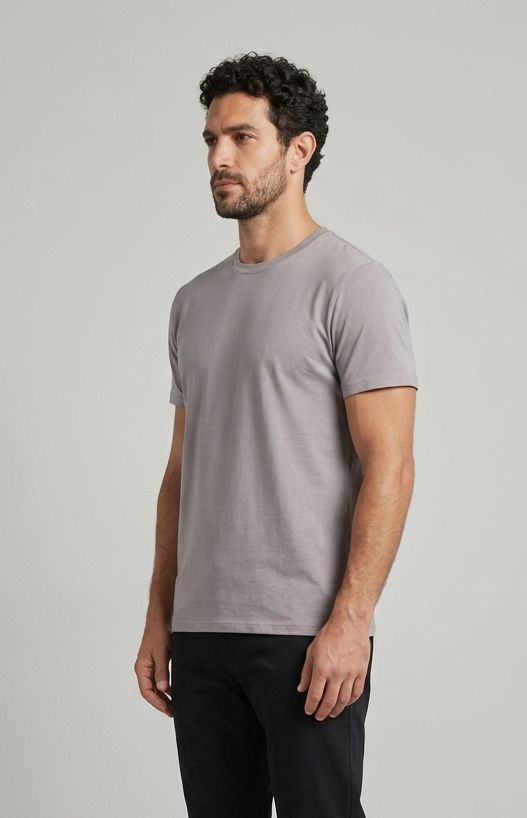 Solid Regular Fit T-Shirt| Opal Grey| The Mirai
