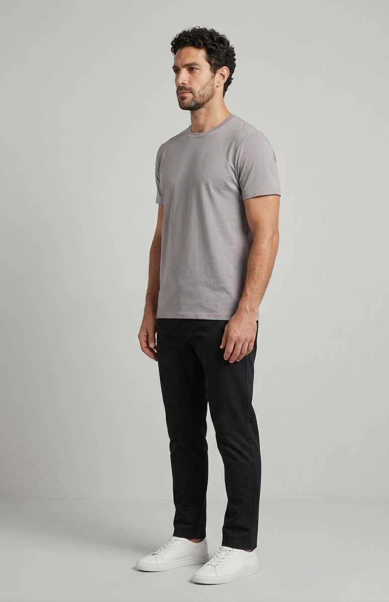 Solid Regular Fit T-Shirt| Opal Grey| The Mirai