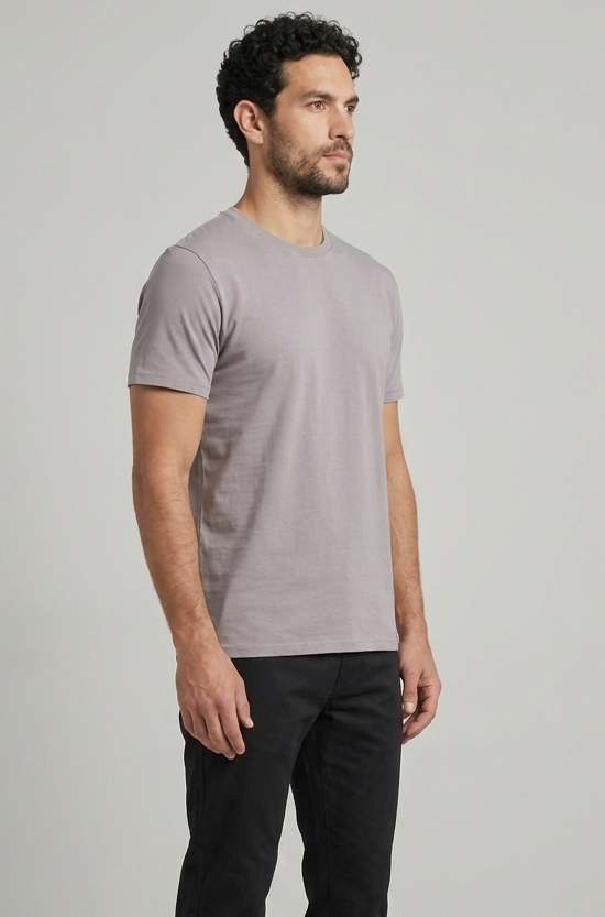 Solid Regular Fit T-Shirt| Opal Grey| The Mirai
