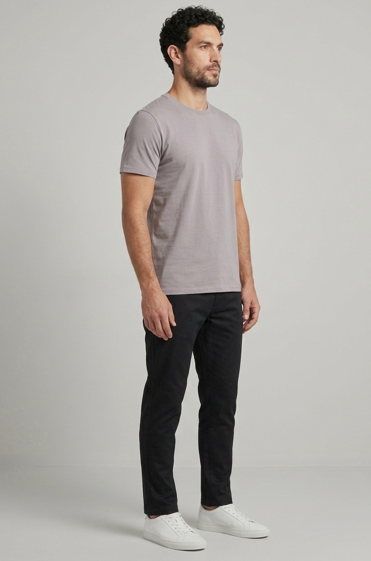 Solid Regular Fit T-Shirt| Opal Grey| The Mirai