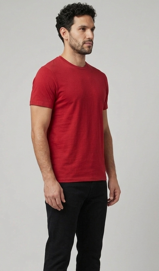 Solid Regular Fit T-Shirt|Red| The Mirai