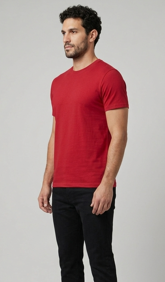 Solid Regular Fit T-Shirt|Red| The Mirai