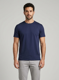 Solid Regular Fit T-Shirt|Navy Blue| The Mirai