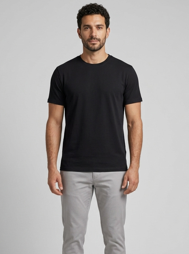 Solid Regular Fit T-Shirt|Black| The Mirai