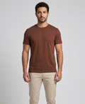 Solid Regular Fit T-Shirt|Mocha Brown| The Mirai