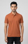 Men's Solid Polo T-Shirt |Burnt Orange| The Mirai