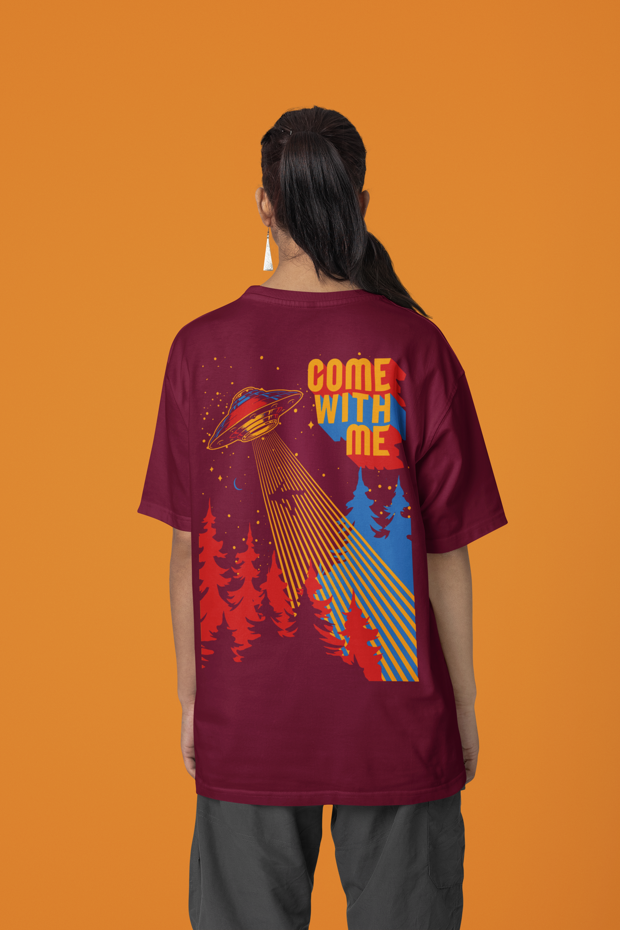 Women's "Come With Me" Printed Oversized T-shirt | Available in 2 Colors