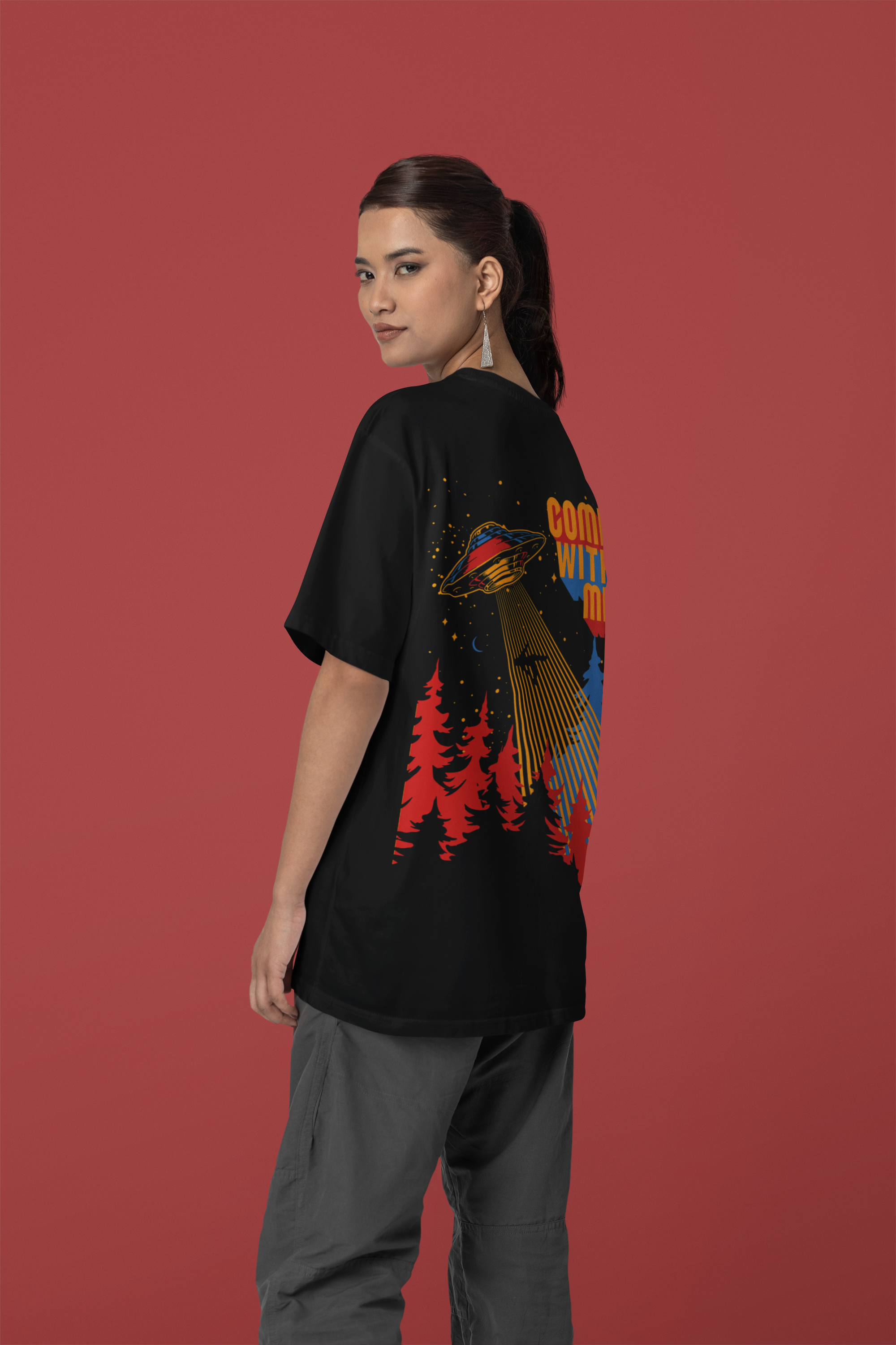 Women's "Come With Me" Printed Oversized T-shirt | Available in 2 Colors