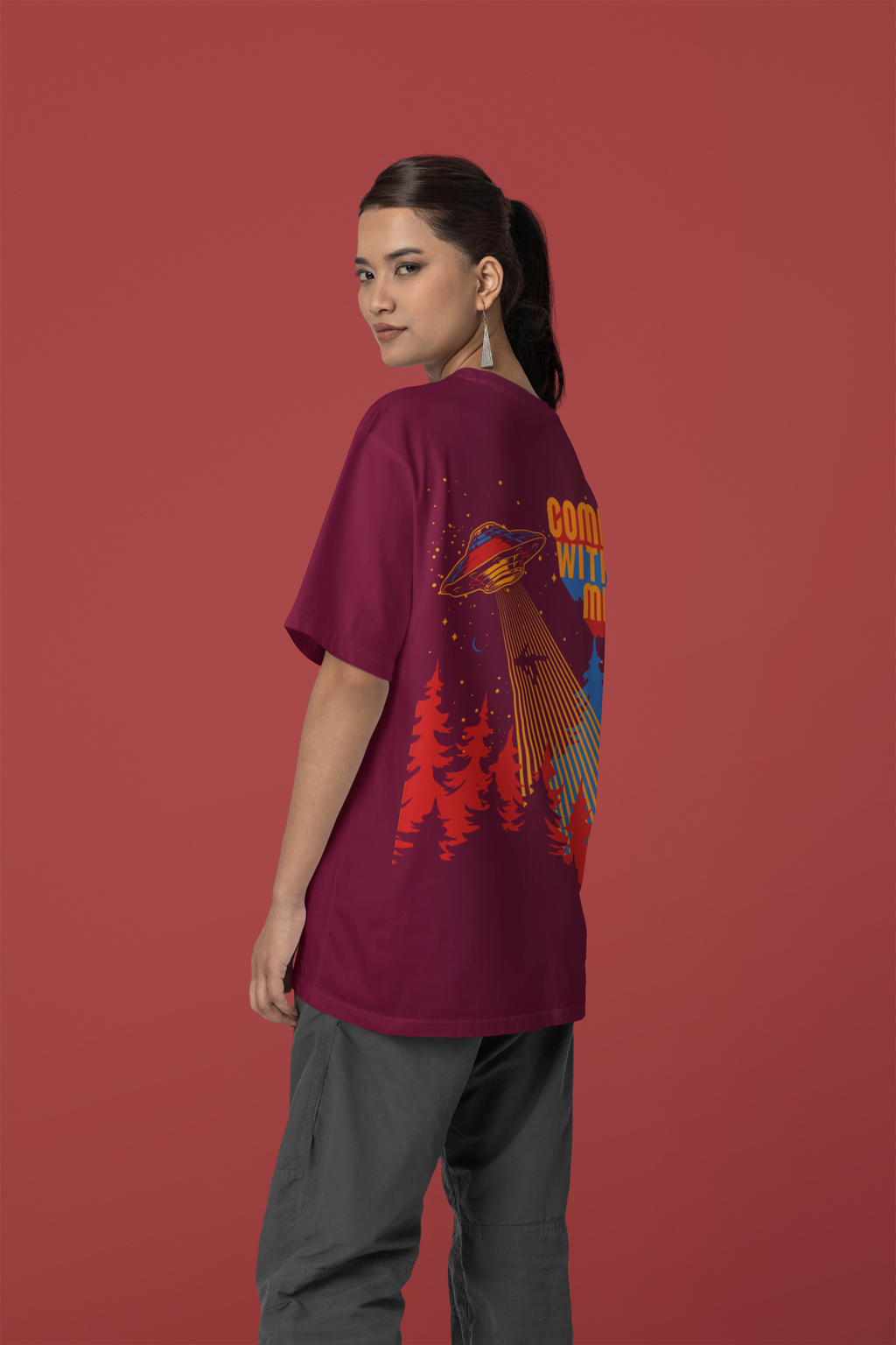 Women's "Come With Me" Printed Oversized T-shirt | Available in 2 Colors