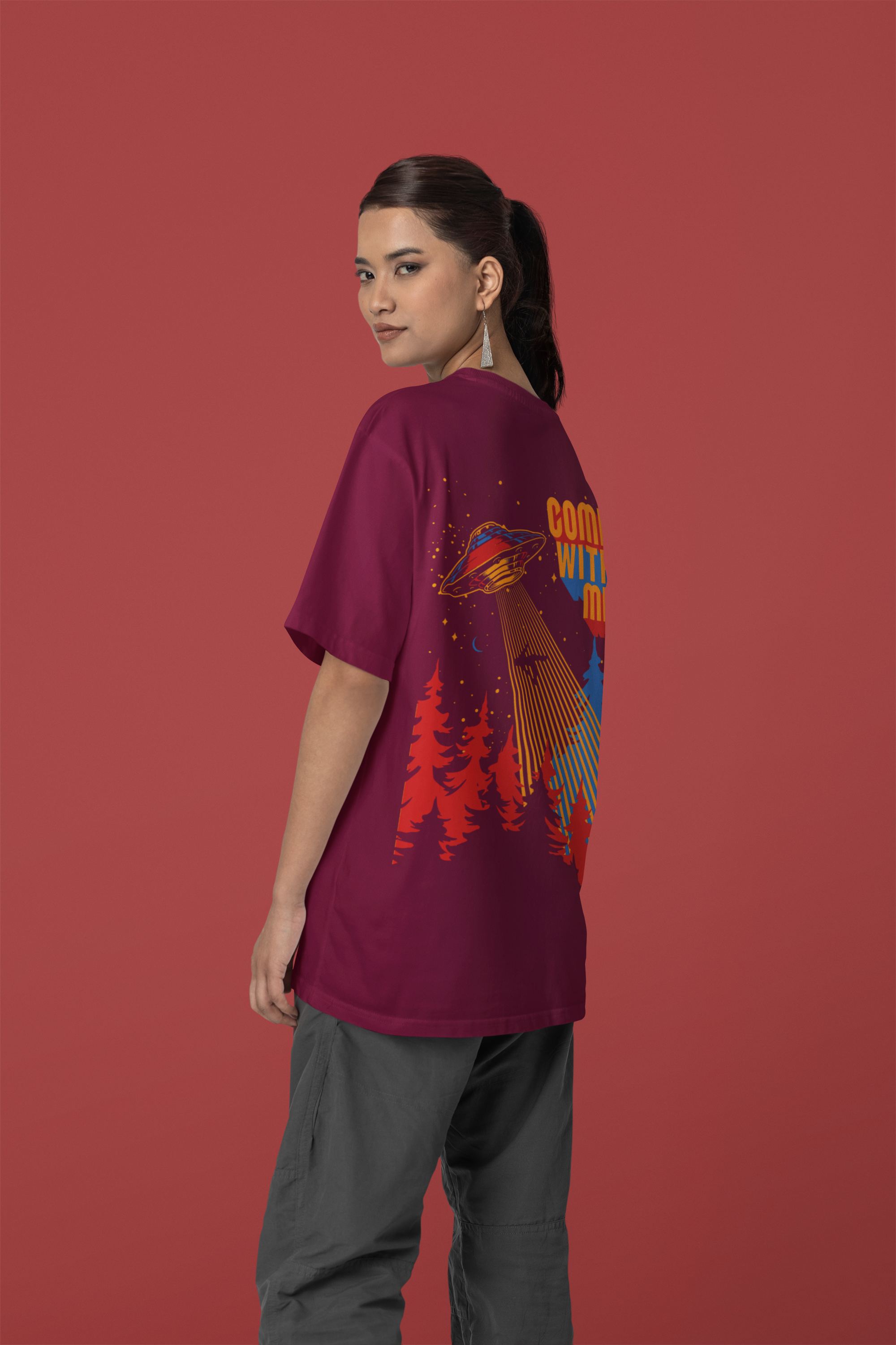 Women's "Come With Me" Printed Oversized T-shirt | Available in 2 Colors