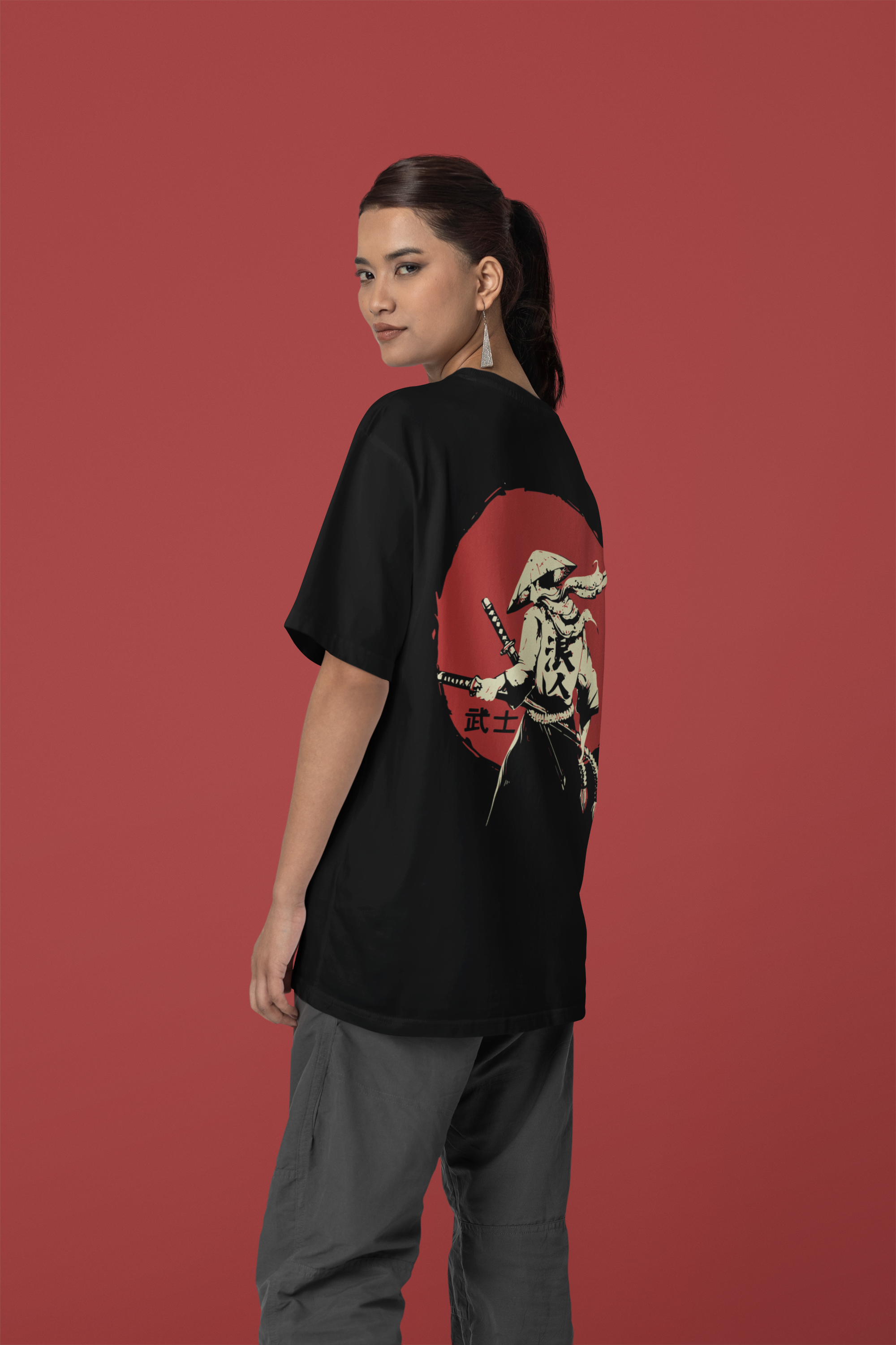 Women's "Wooshi Warrior" oversized Printed T-shirt