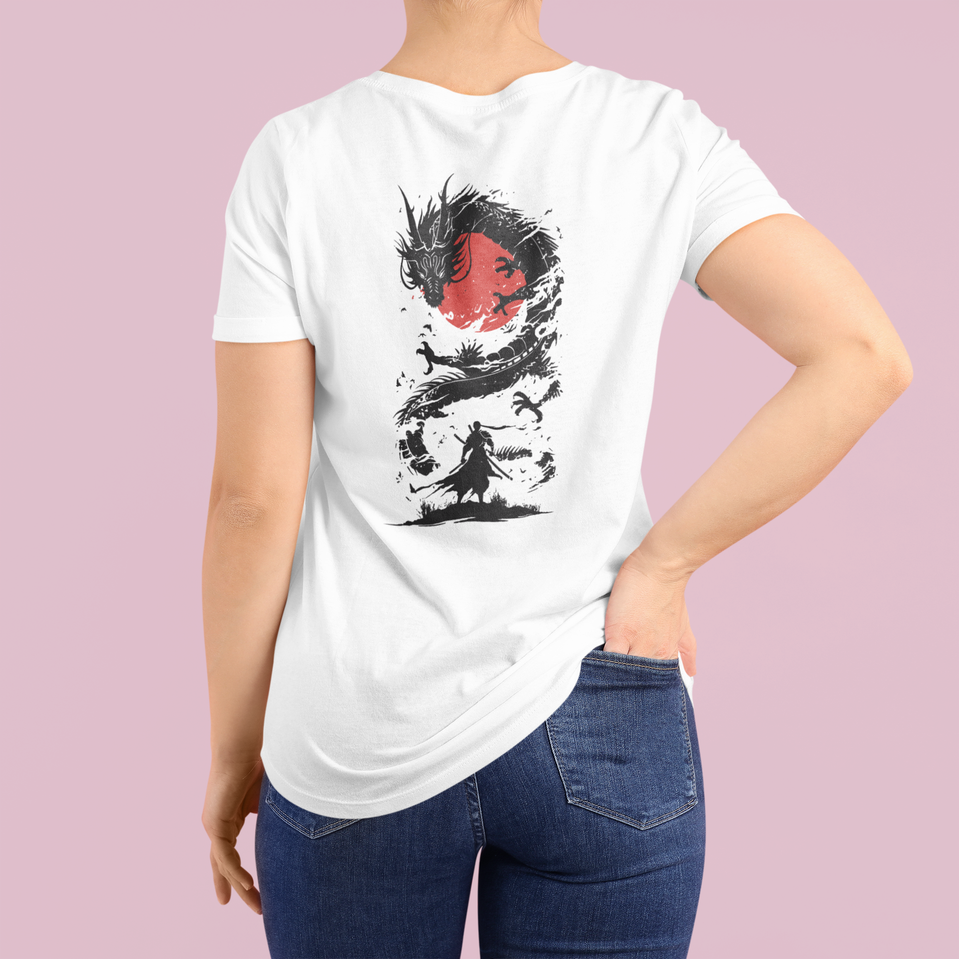 Women's "Dragon" Back Printed T-Shirt