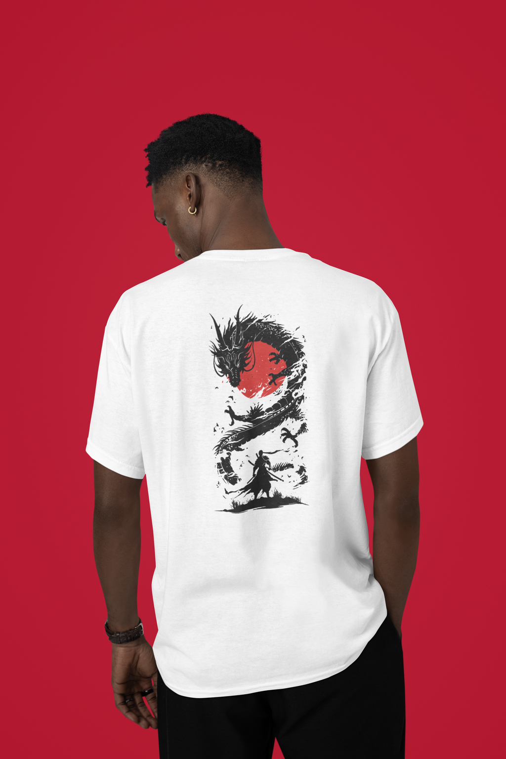 Men’s Regular Fit Cotton T-Shirt| Dragon Warrior | The Mirai