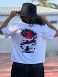 Women's "Dragon" Back Printed Boxy T-Shirt
