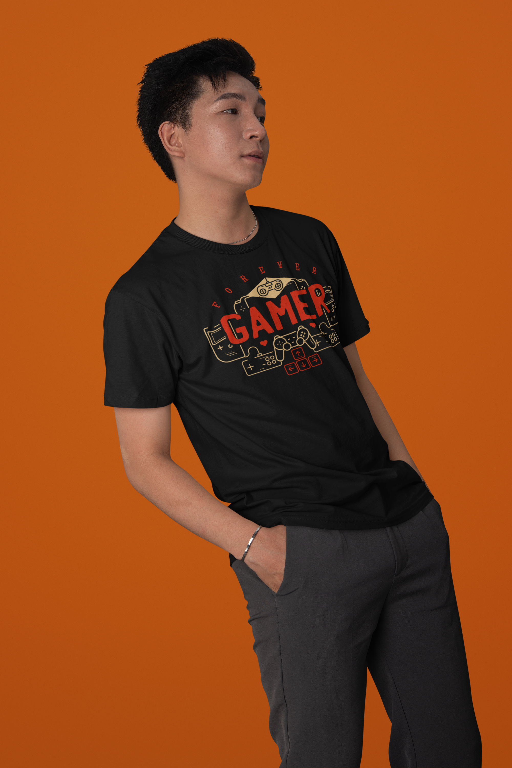 Men’s Regular Fit Cotton T-Shirt| Forever Gamer | The Mirai