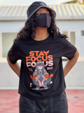 Women's "Stay Focus" Printed Boxy T-Shirt | Available in 3 colors