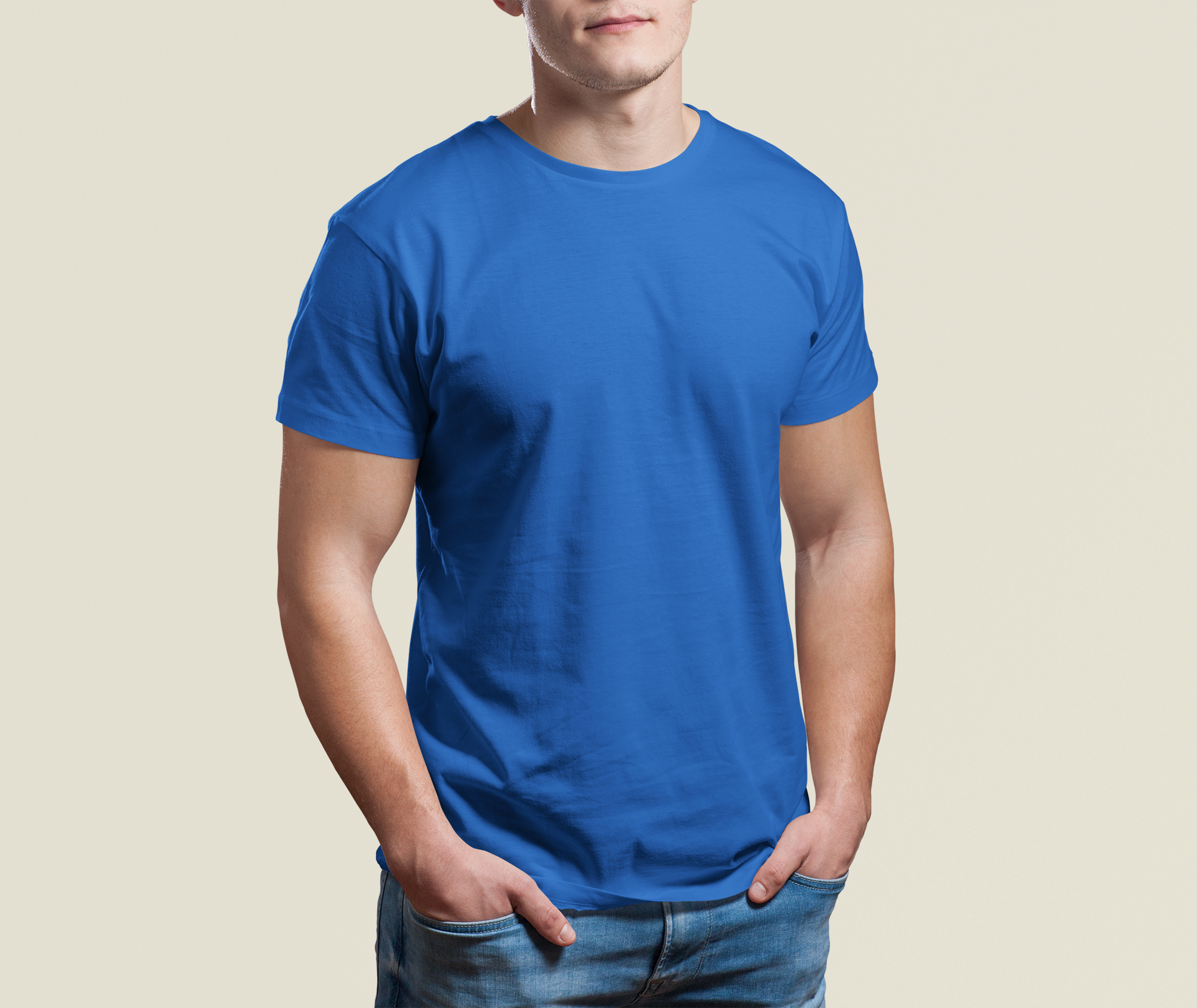 Fun Blue Plain T-Shirt