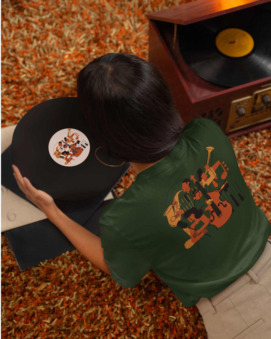 Women's "Jazz Band" Printed T-Shirt | Available in 4 Colors
