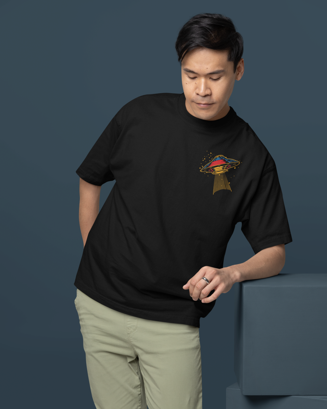 Men's "Come With Me" Printed Oversized T-shirt | Available in 2 Color's