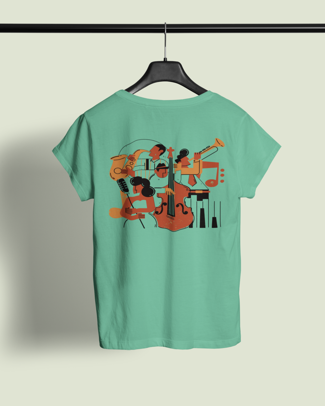 Women's "Jazz Band" Printed T-Shirt | Available in 4 Colors