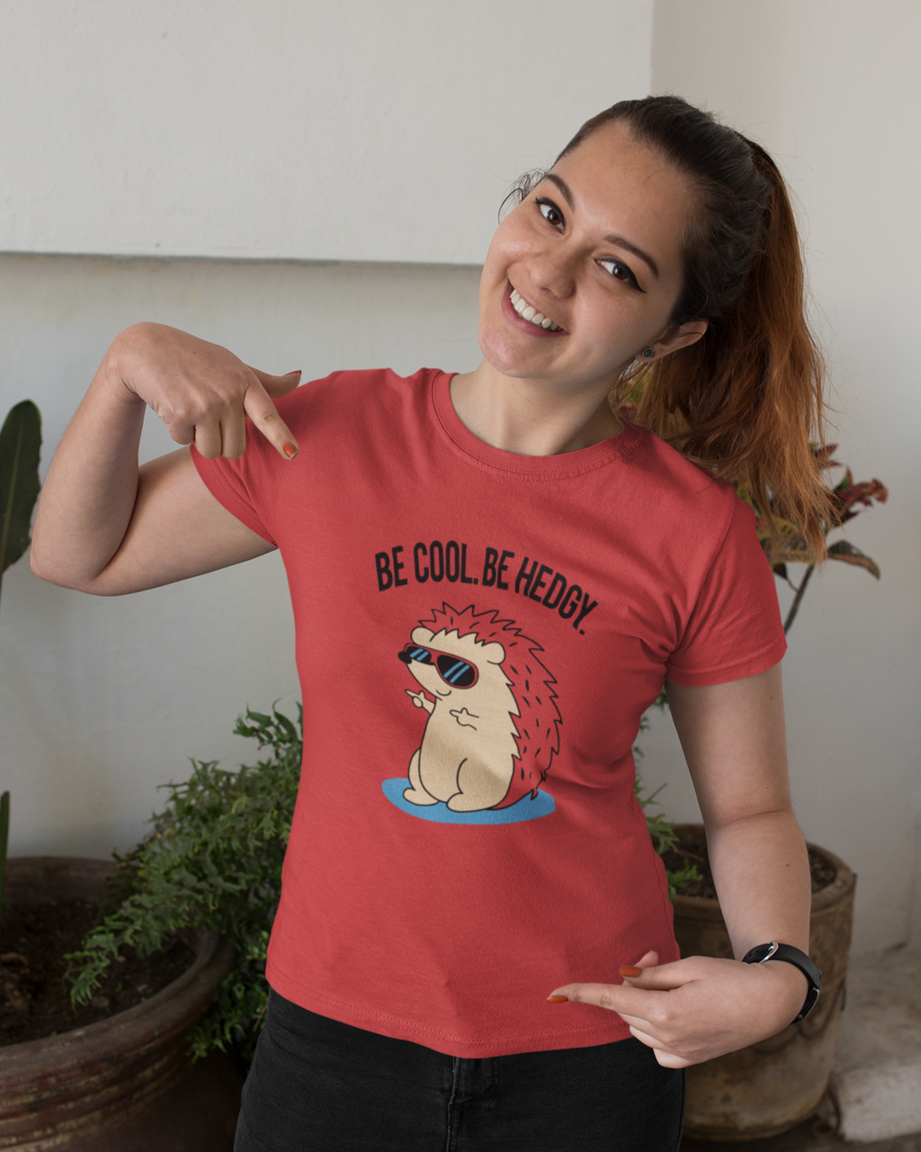 Women's "Be Hedgy" Printed T-Shirt | Available in 5 colors