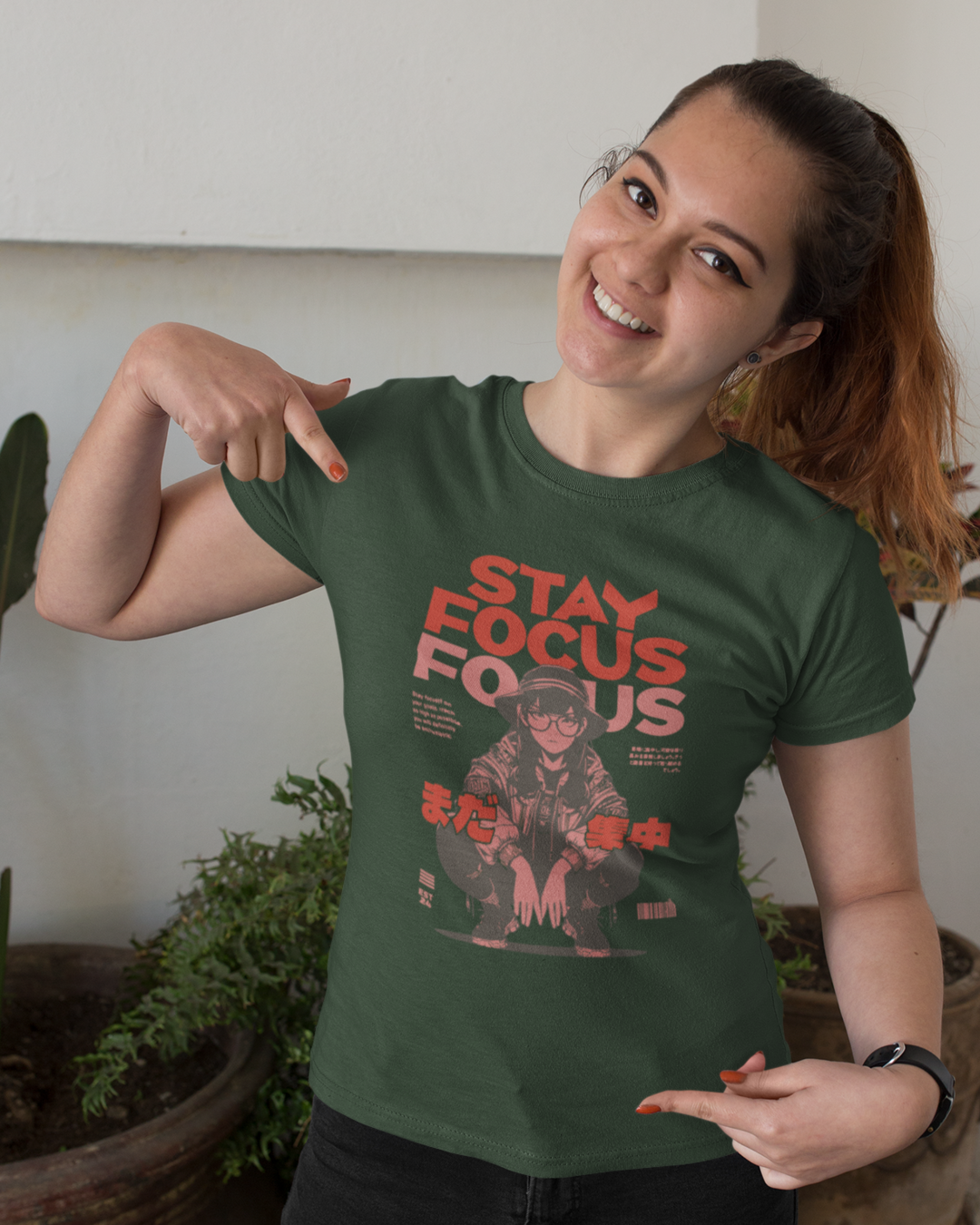 Women's "Stay Focus" Printed T-Shirt | Available 3 Colors