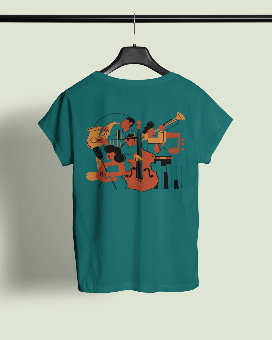 Women's "Jazz Band" Printed T-Shirt | Available in 4 Colors