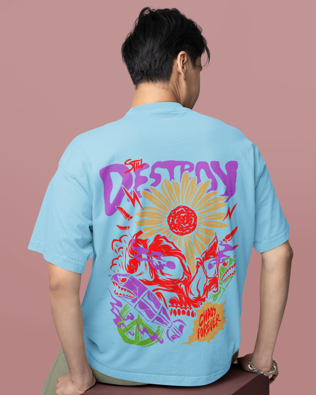 Men's "Chaos" Printed Oversized T-Shirt | Available in 3 Colors