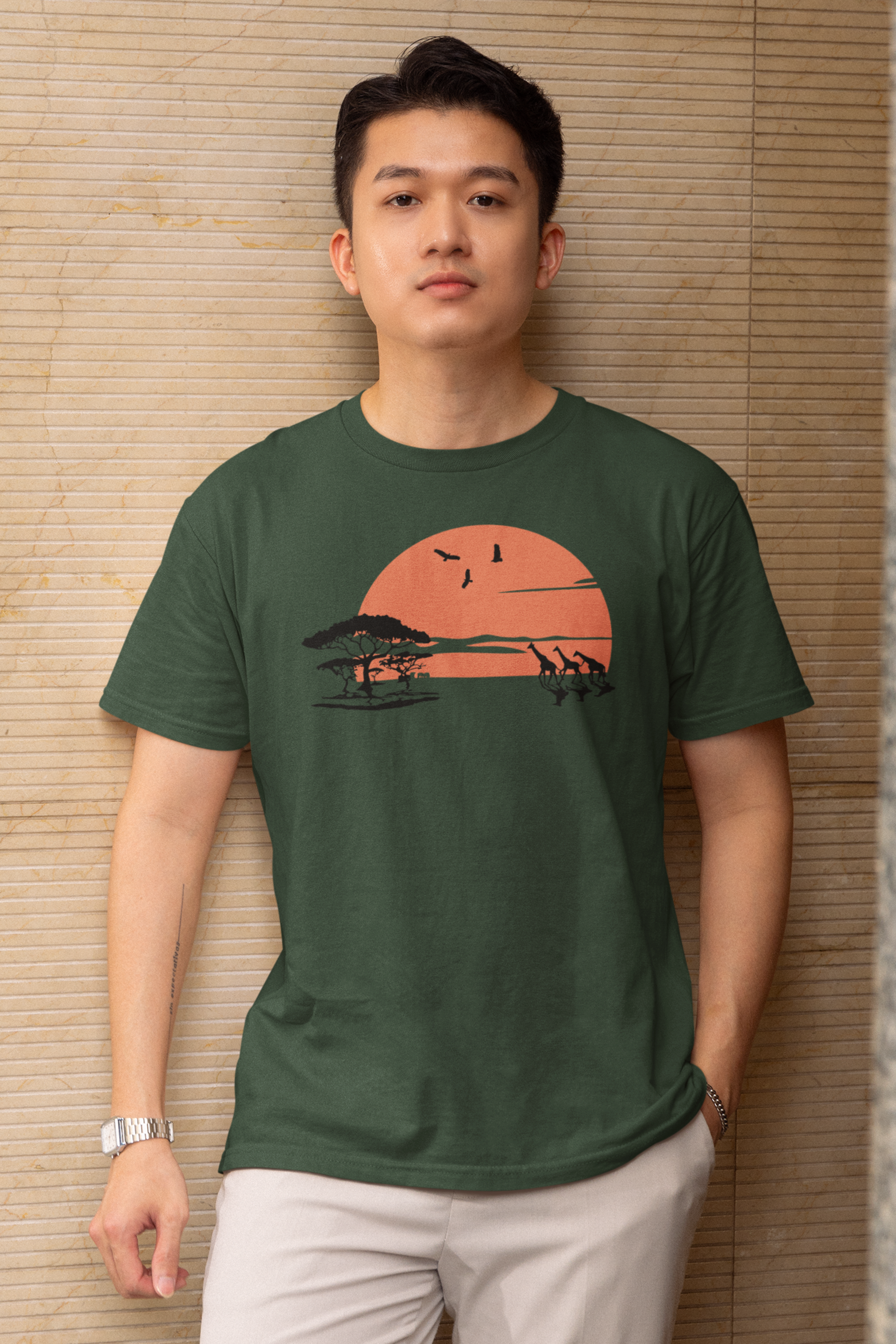 Men’s Regular Fit Cotton T-Shirt| Serengeti | The Mirai